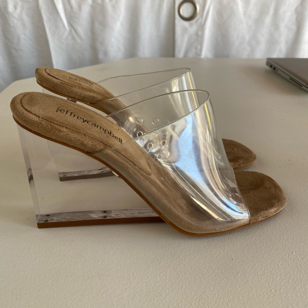 Jeffrey Campbell acetate wedge mule